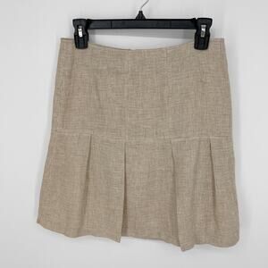 MAX&Co. Classics Skirt NEW Sz 2 Beige *READ* Metallic Threads Pleats Lined $168